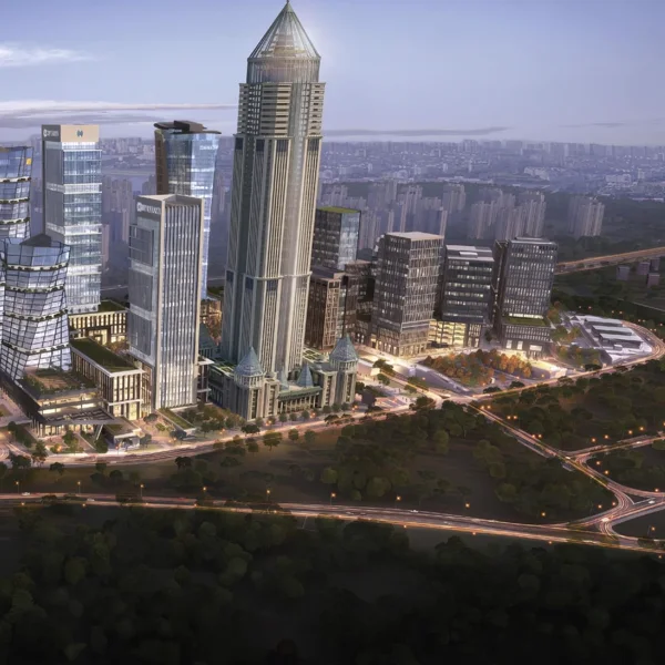 İstanbul Finans Merkezi, kuş bakışı render