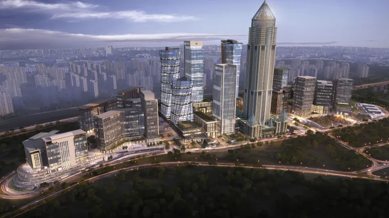 İstanbul Finans Merkezi, kuş bakışı render